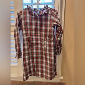 Bella Bliss Amelia Ruffle Collar Front Pocket Plaid Christmas Dress size 14